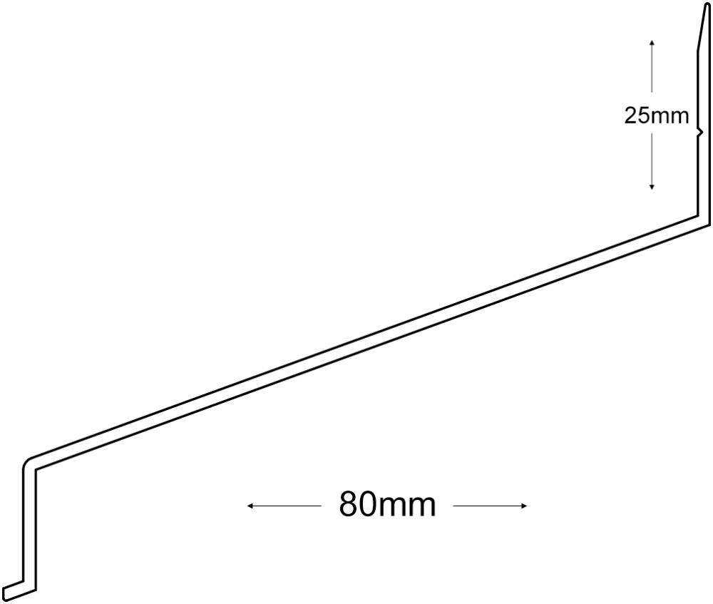 AL.VANNBORD 5034 SORT 1,24M        80MM PK A 20 STK RAL 9005