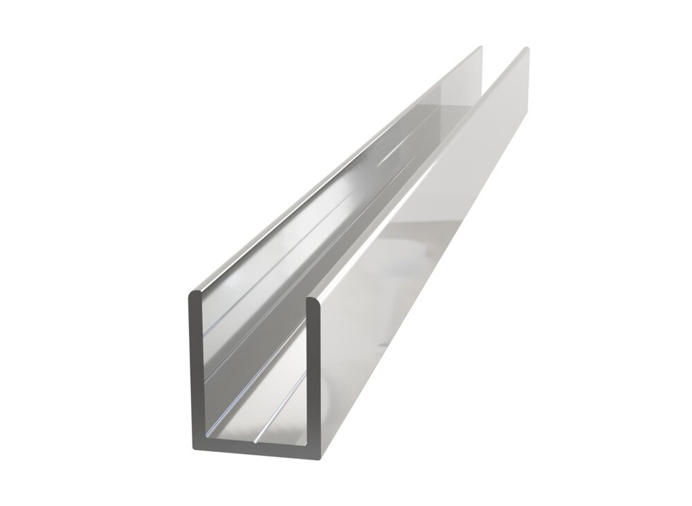 U-PROFIL 8MM GLASS KROM            11,1X14X8,7X2500MM