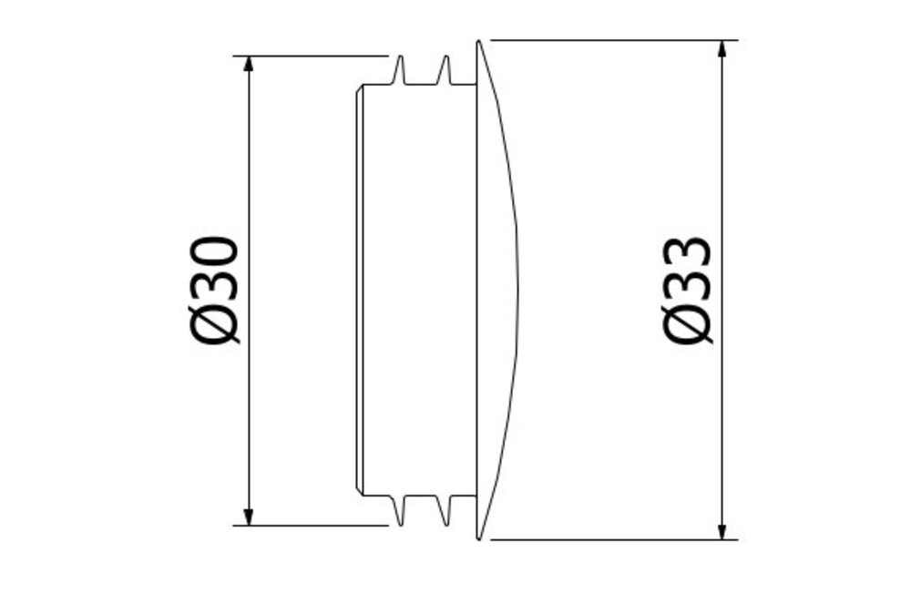 DEKKAPPE Ø30MM TL-6081 SORT        10 STK/PK SIDEMONTERT