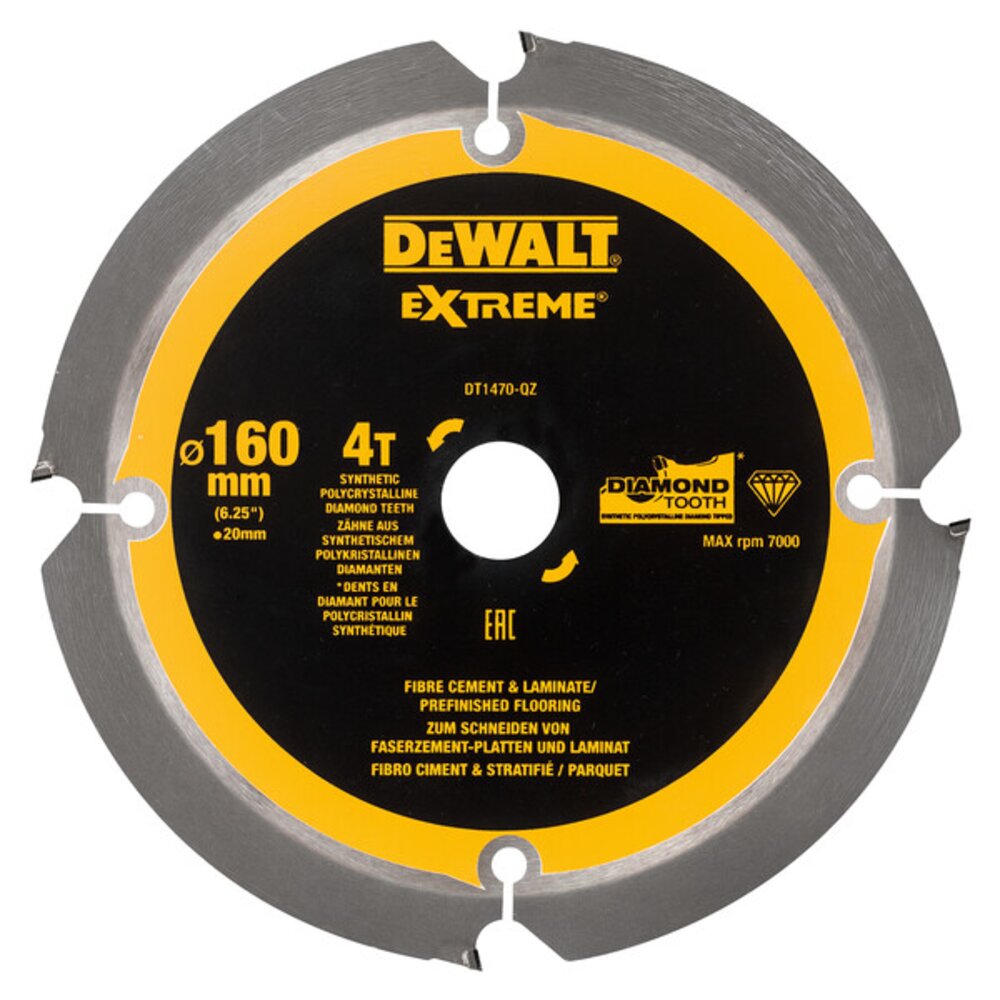 DEWALT SAGBLAD 160X20X4T           FIBERSEMENT