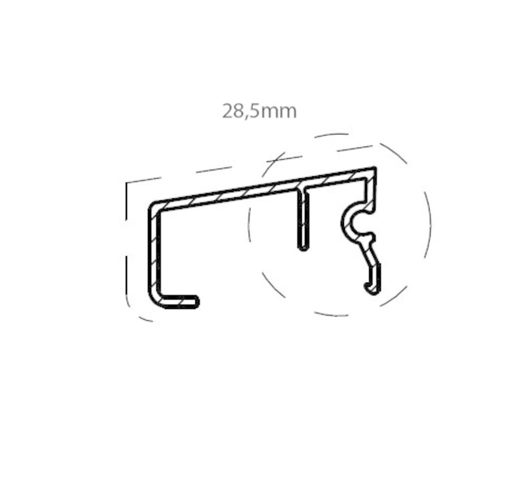 AL.SIDE/TOPP KLIPS 28,5MM 5291     SBØ 5291  5MTR