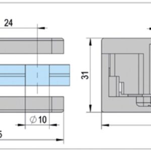 KLEMF 4K 55X55 10-13MM A4 BØRSTET  INKL SIKKERH.PIN.UTEN PAK - Bilde 2